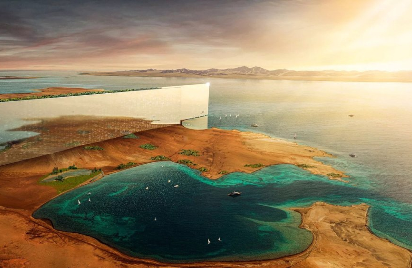 A sunrise on the line structure of NEOM 