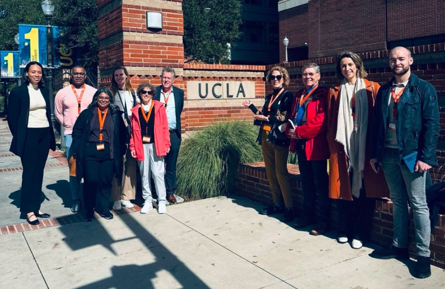 SMM delegation standing at UCLA entrance