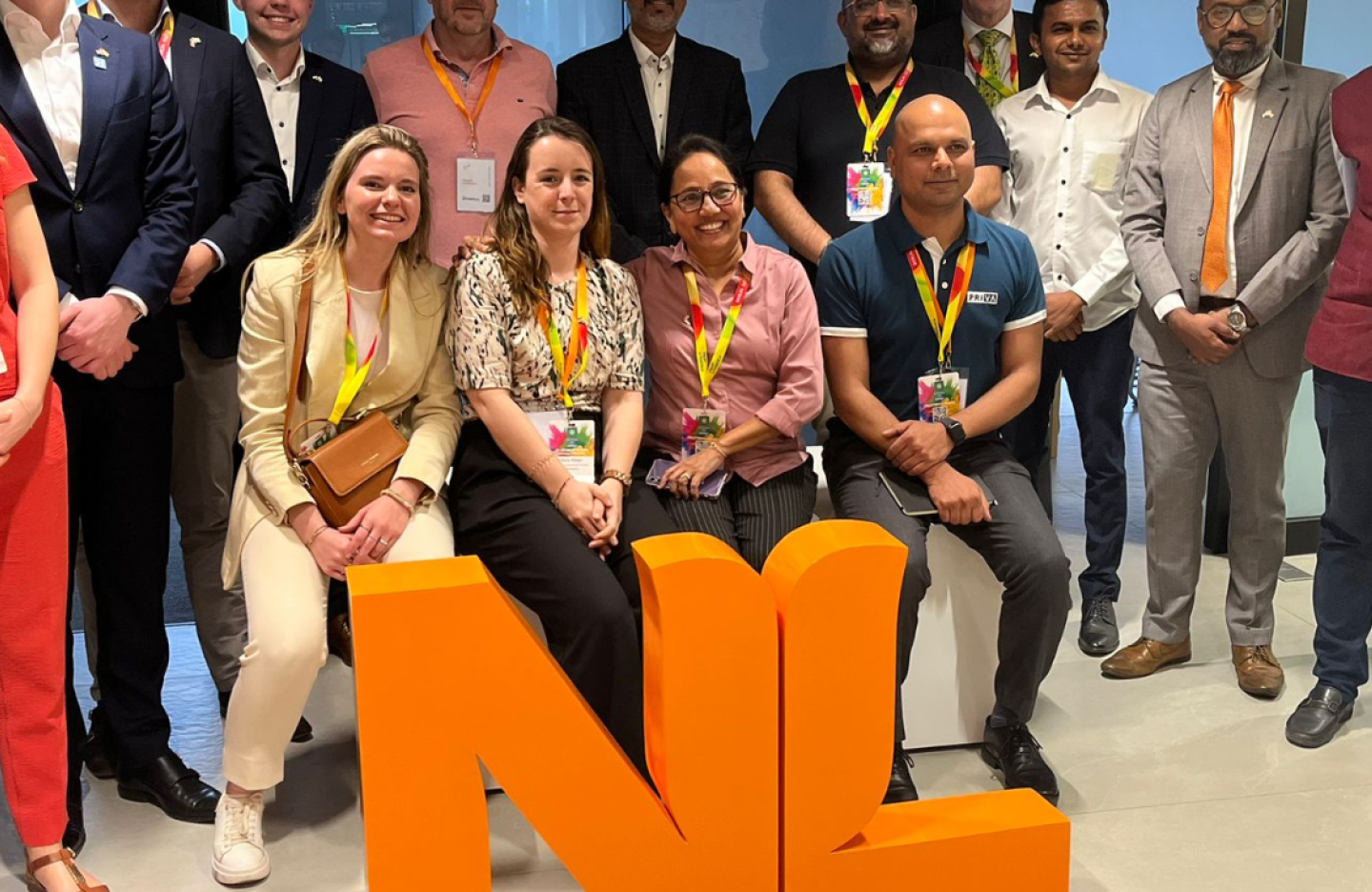 Group of people smiling