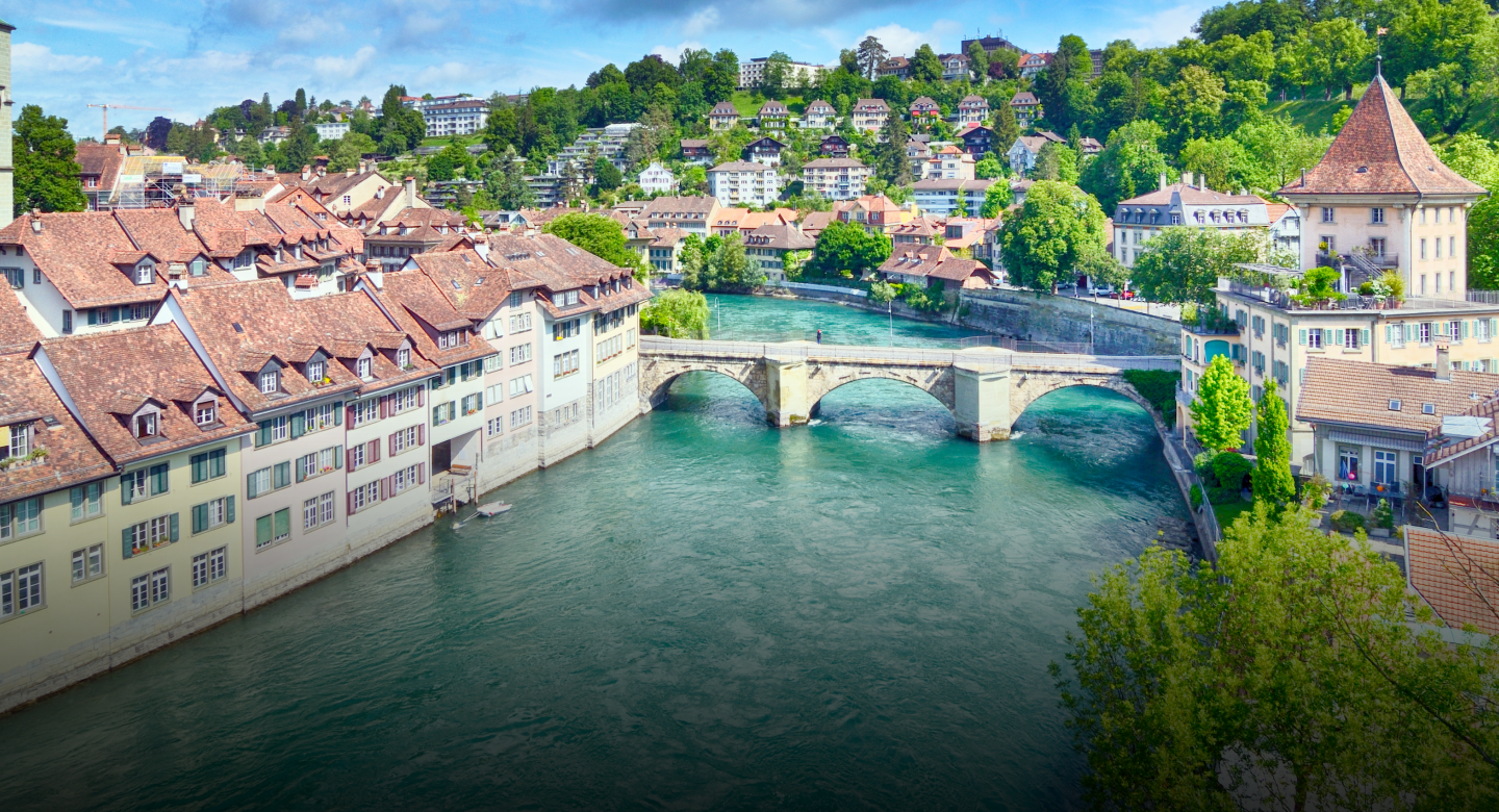 Bern city taken from across the water