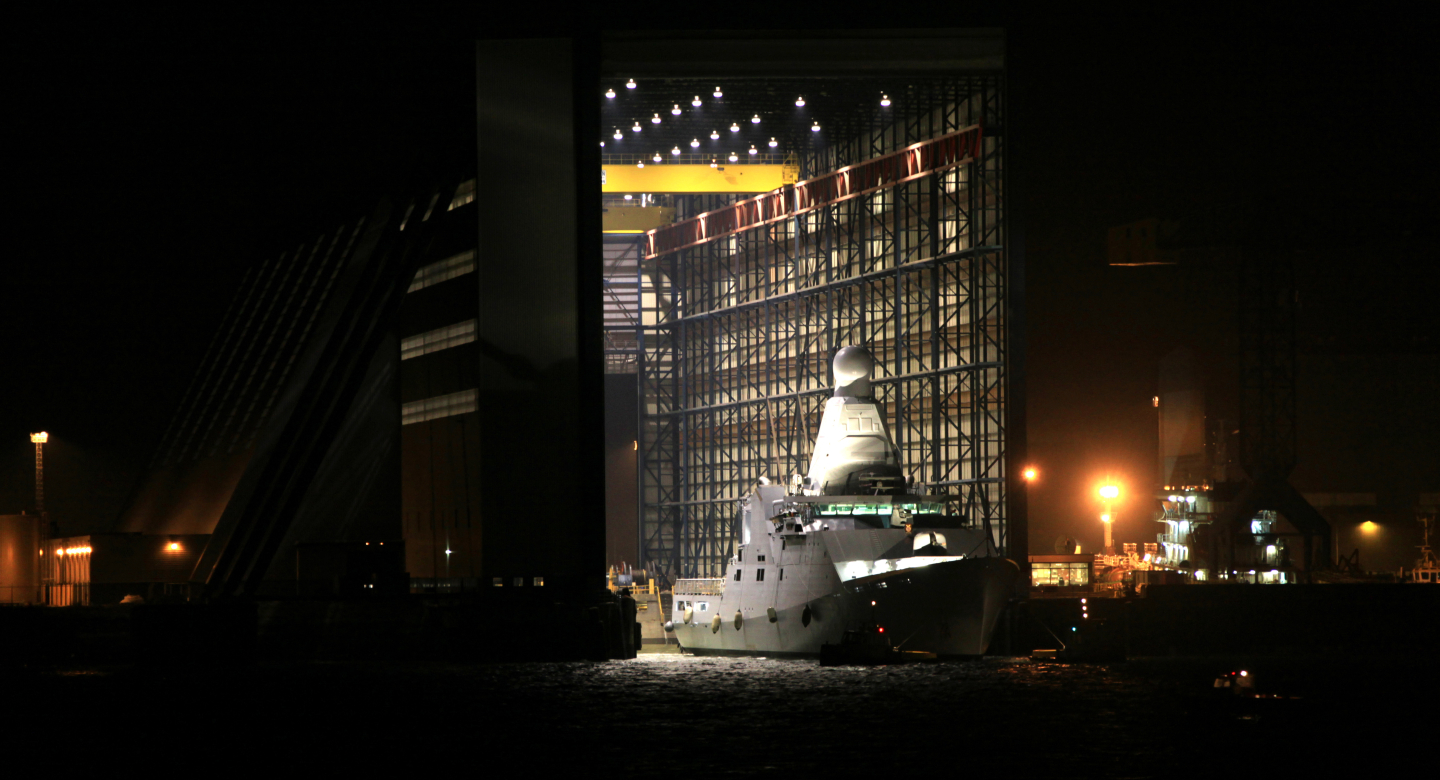 Shipbuilding-at-Night Thales Group