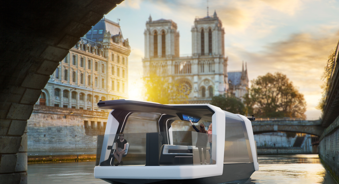 Roboat prototype on the river Seine