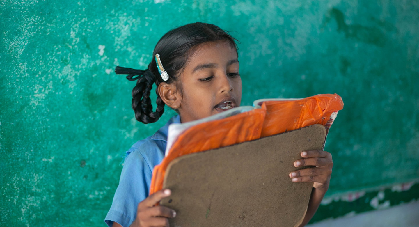 Girl at school in India