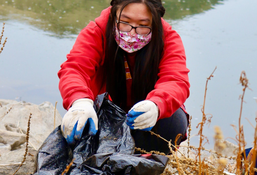 Girl on River Cleanup